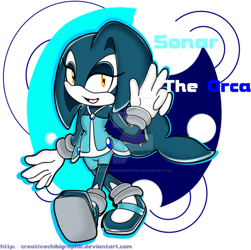 Sonar The Orca Art Trade By Creativechibigraphic - Sonic Sonar The Orca (883x905)