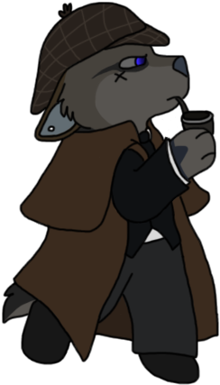 Detective-wolf By Miiroku - Drawing (280x439)