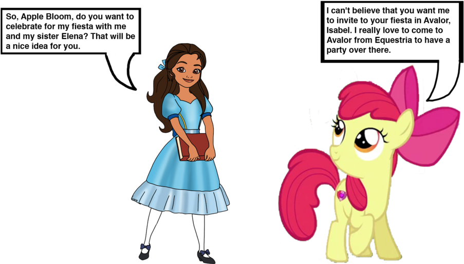 Apple Bloom Meets Princess Isabel By Darthraner83 - Cartoon (1024x528)