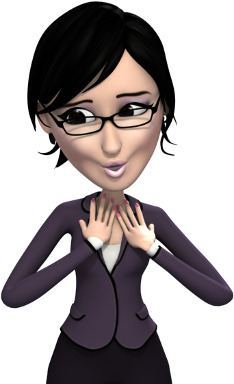 Office Girl Says Sorry - Cartoon (600x600)