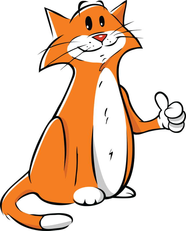 Thumbs Up - Cartoon Cat With Thumbs Up (643x800)