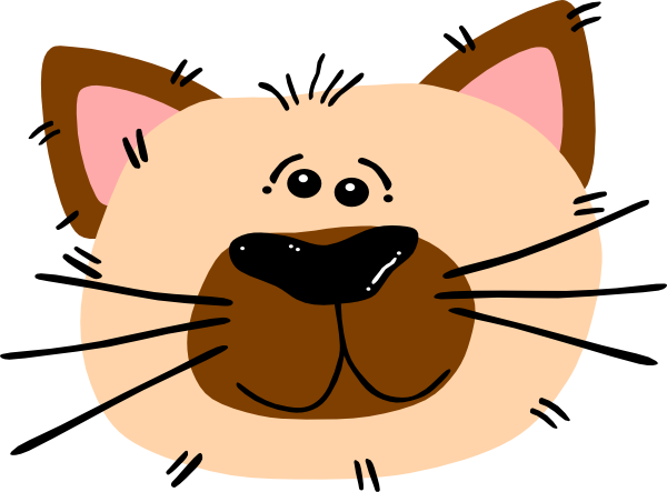 Siamese Cartoon Cat Clip Art At Clker - Cartoon Cat Face (600x443)