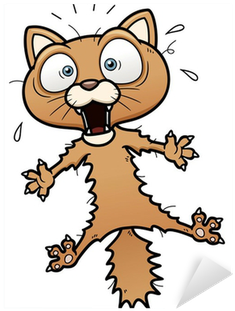 Vector Illustration Of Scared Cartoon Cat Sticker • - Scared Cartoon Cat (400x400)