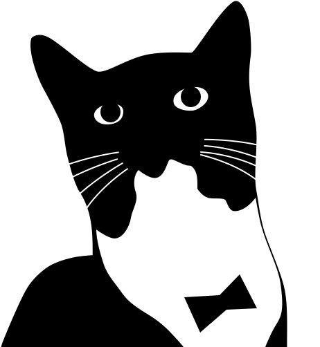 Black Cat Clipart Tuxedo Cat - Tuxedo Cat Clip Art (512x512)