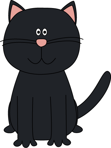 Black Cat Clipart - Black Cat Clipart Black And White (372x495)