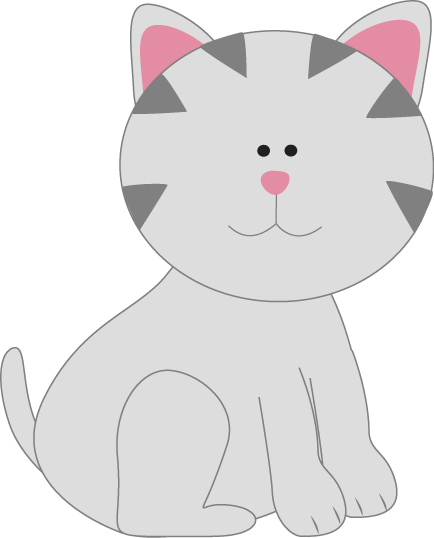 Tail Clipart Kitty Cat - Pink And Gray Cats (434x538)