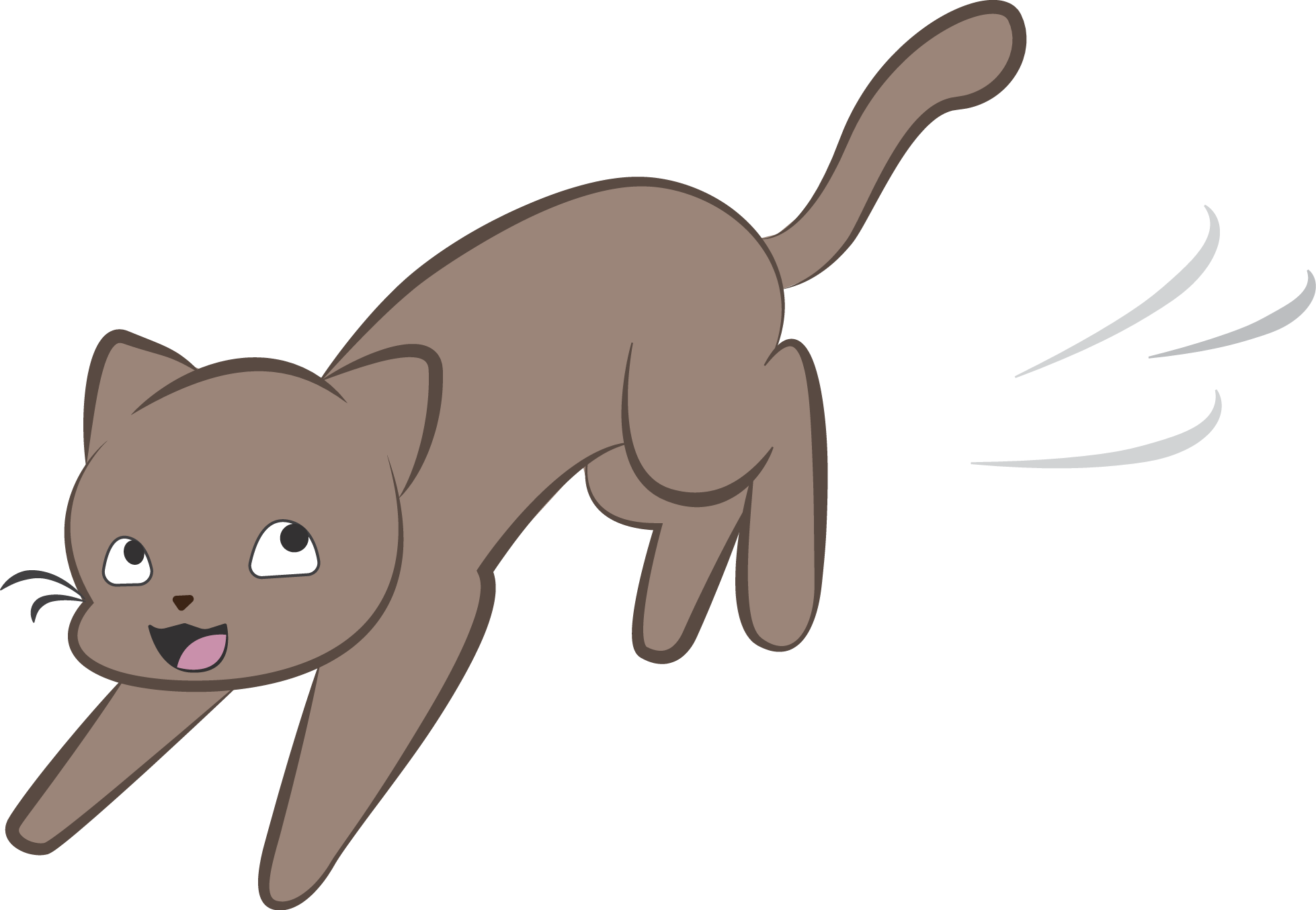 Close - Transparent Cartoon Cats Run (1958x1355)