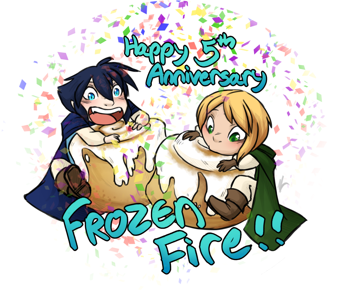 Happy Birthday Frozen Fire Today, 5 Years Ago I Started - Cartoon (1280x1119)