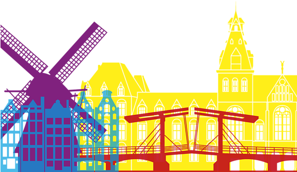 Bleed Area May Not Be Visible - Art Print: Paulrommer's Amsterdam Skyline Pop, 61x46cm. (600x480)