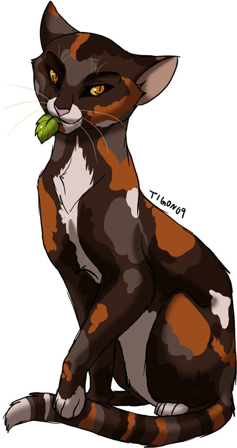 Cat Clipart Died - Warriors Cats Firestar And Spottedleaf (617x990)