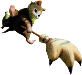 And There Are Melynxes Which Are Related To Felynes - Monster Hunter Cat (390x337)