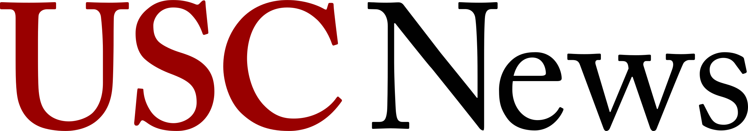 Usc News Logo Black And White - University Of Southern California (2400x420)