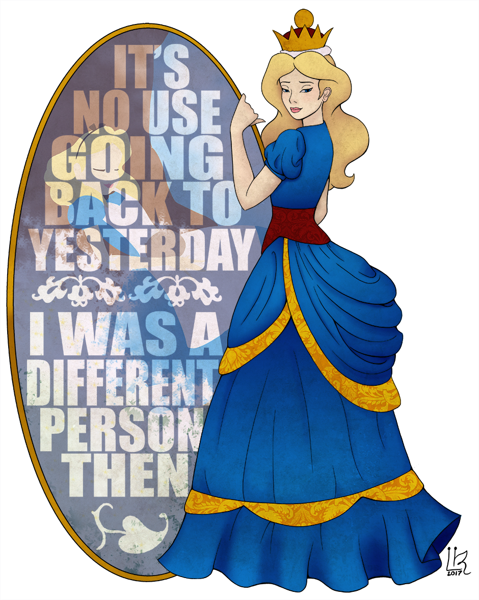 Alice In Wonderland Queen Alice Through The Looking - Cartoon (940x1177)