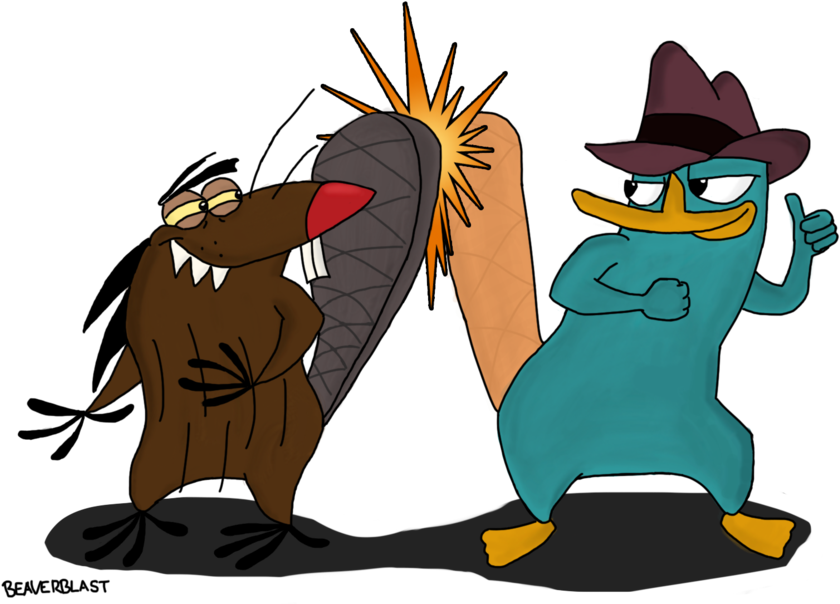 Beaver-tail Slap Colored By Beaverblast - Cartoon Platypus (900x685)