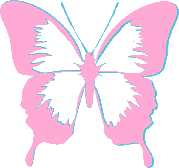 Butterfly Black And White Clipart (600x563)