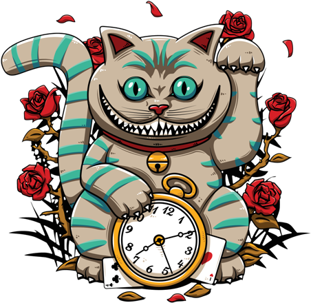 T-shirt Cheshire Cat Alice's Adventures In Wonderland - T-shirt Cheshire Cat Alice's Adventures In Wonderland (500x500)