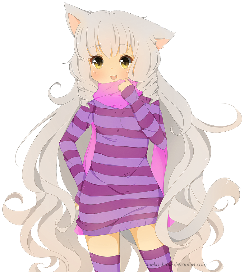 By Lneko-hime - Cheshire Cat In A Girl (830x919)