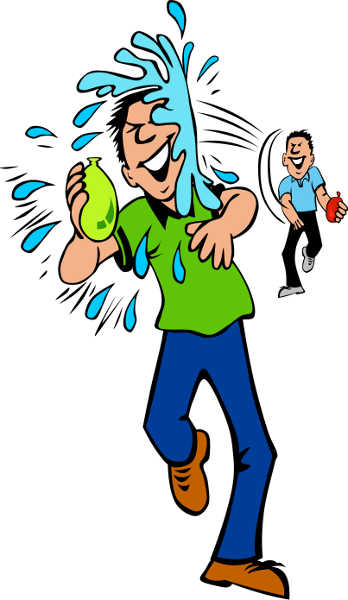 One Of My Favorite Things To Do In This Kind Of Heat - Water Balloon Fight Clipart (348x600)