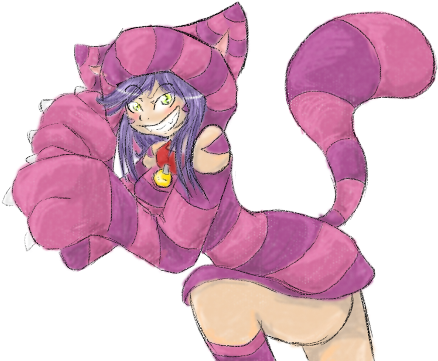 Cheshire Cat Girl By Noyiiarts - Cheshire Cat Girl Cute (890x730)