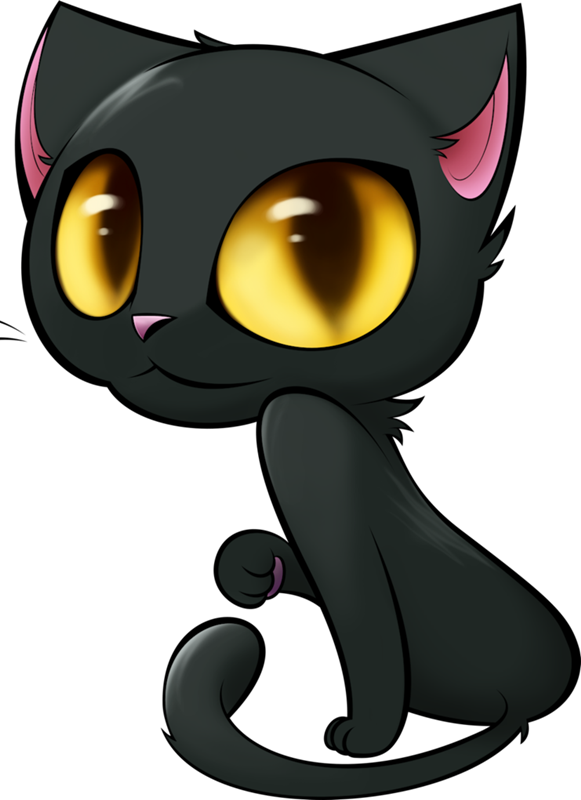 Imágenes De Gatos Negros Más - Cute Black Cat Cartoon (581x800)
