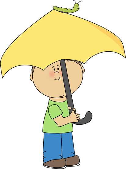 Good Site For Cute Clipart - Cartoon Boy With Umbrella (413x550)