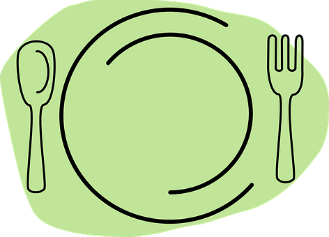 Cutlery Food Plate Knife Fork Dinner Green - Horizon Observatory (472x340)