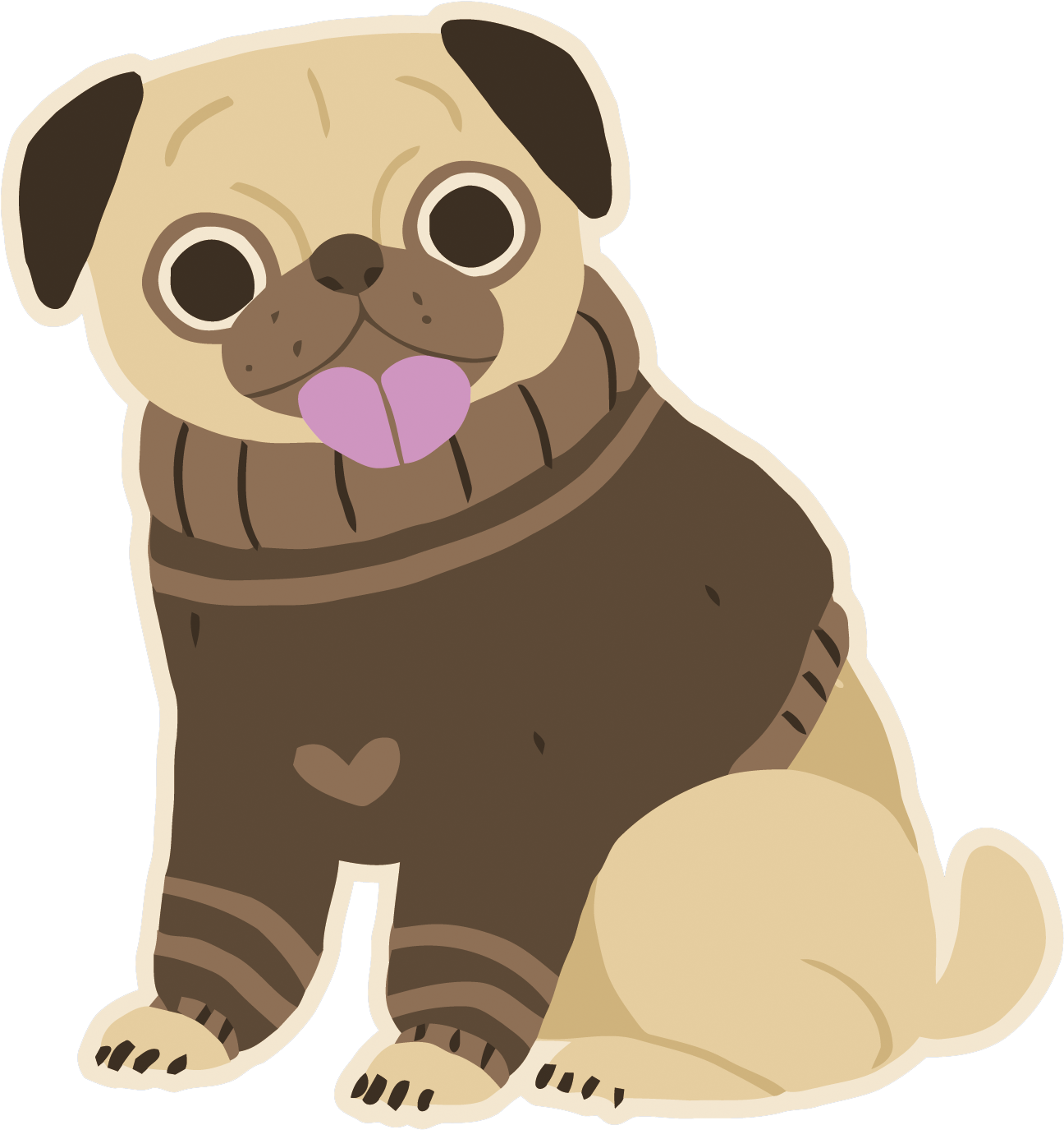 Pug Puppy Dog Breed Pet Toy Dog - Dog Flat Png (1481x1500)