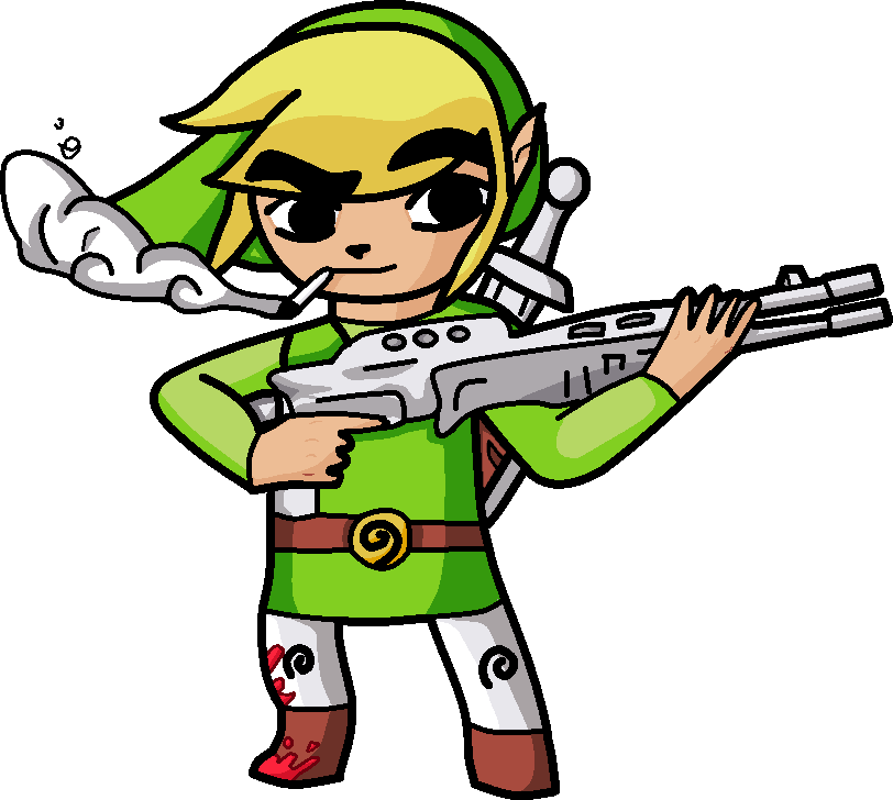 Link With Gun Parody By Fou-mage - Zelda Link With A Gun (812x728)