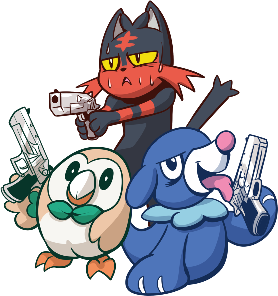 Pokemon Gun By Anaugi Pokemon Gun By Anaugi - Popplio With A Gun (1024x1065)