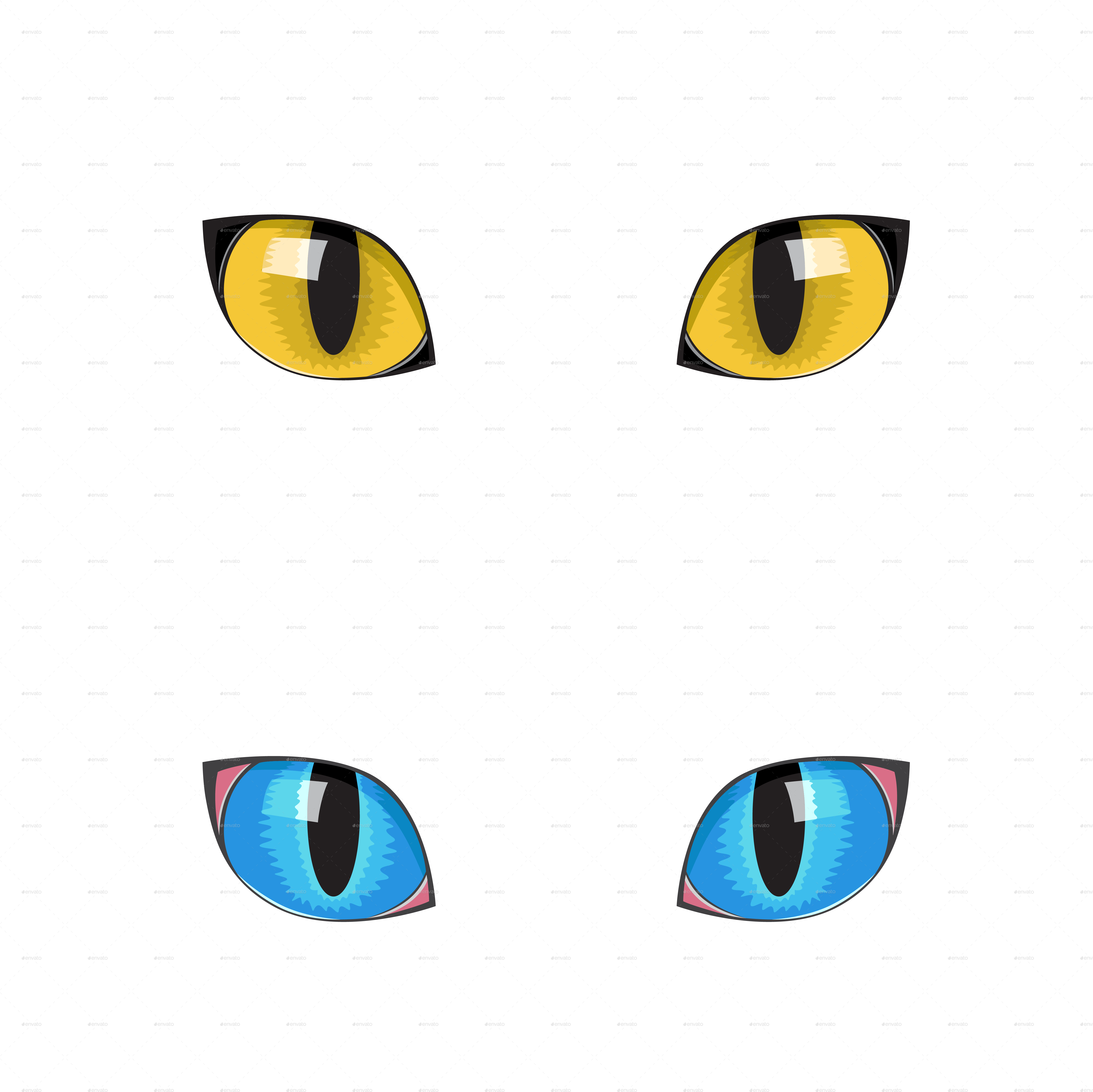 Free Cat Eyes Clip Art - Cat Eyes White Background (4961x4961)
