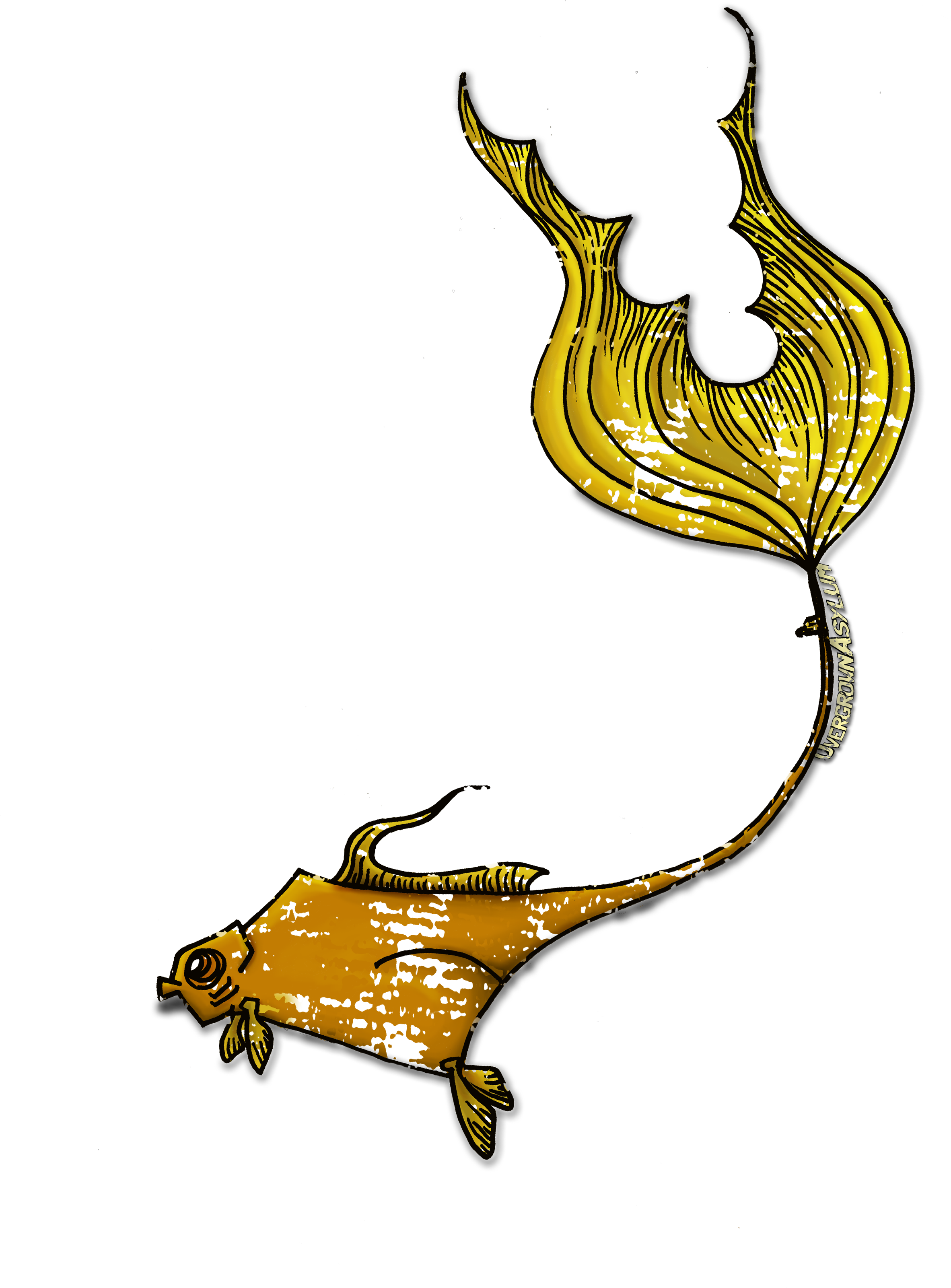 Fishy Retro Print - Goldfish (2400x3200)