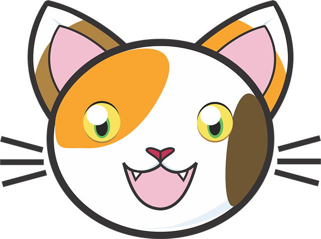 Calico Cat Clipart Cute Cat - Cartoon Calico Cat Face (960x714)