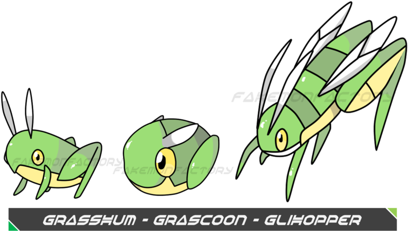 Grasshopper Pokemon By Harikenn - Grasshopper Fake Pokemon (800x454)