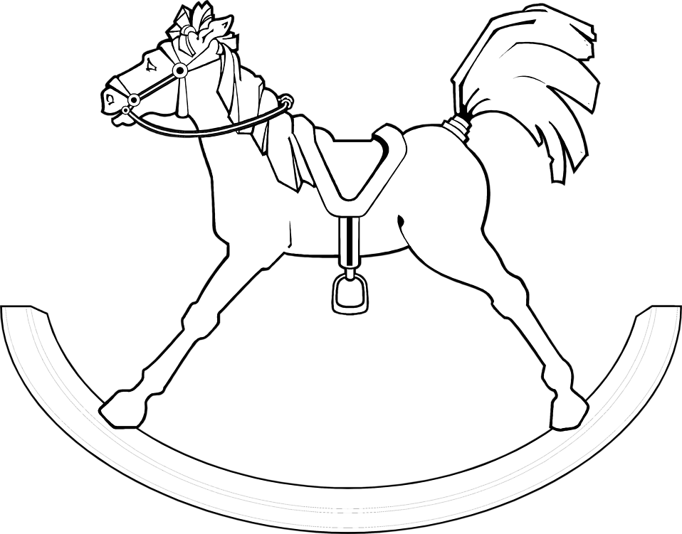 Illustration Of A Wooden Rocking Horse - Illustration (958x751)