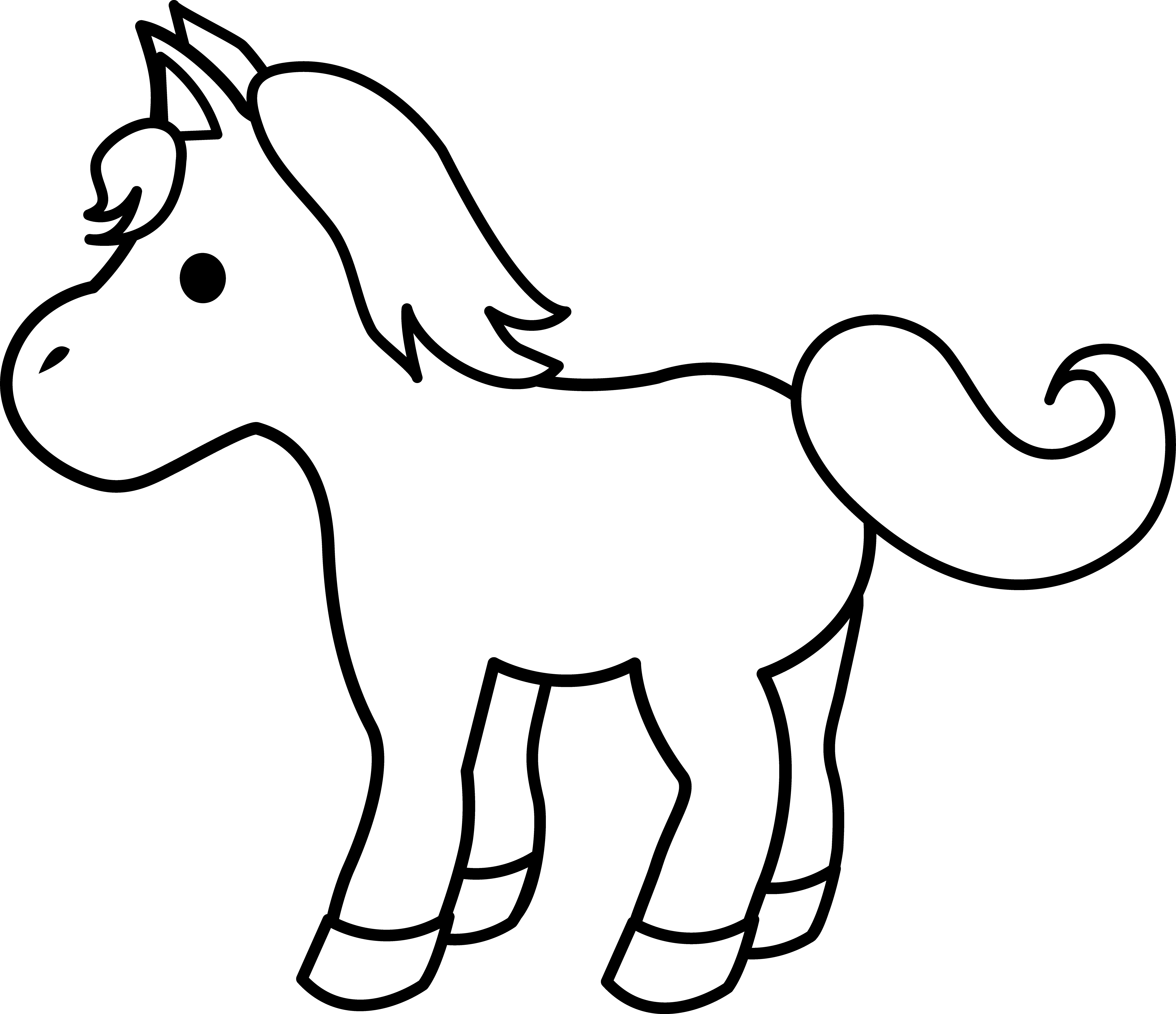 Baby - Pony Black And White Clipart (5065x4368)