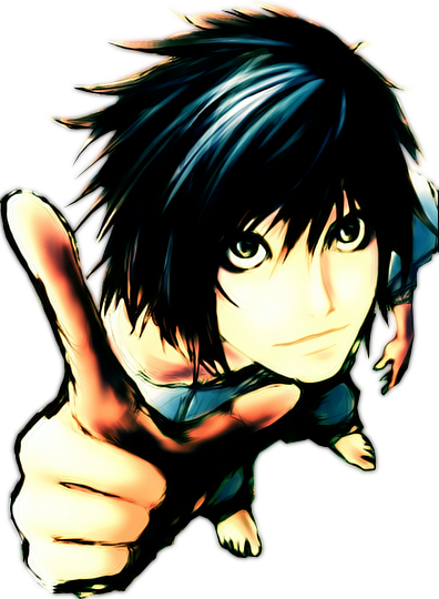 Render L Death Note By Animecchi97 - Death Note (396x540)