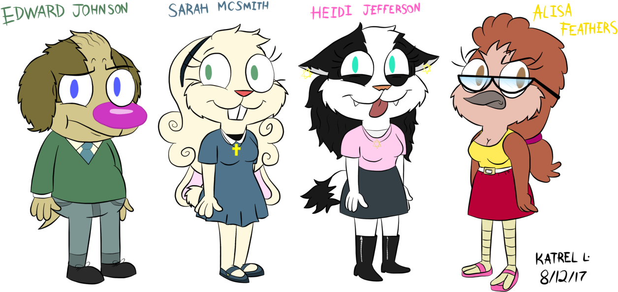 My Ocs In Their Alternative Clothes Part One By K9x - Edward And Sara Cartoon (1292x618)