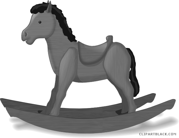 Rocking Horse Animal Free Black White Clipart Images - You Rock Wall Calendar (600x461)