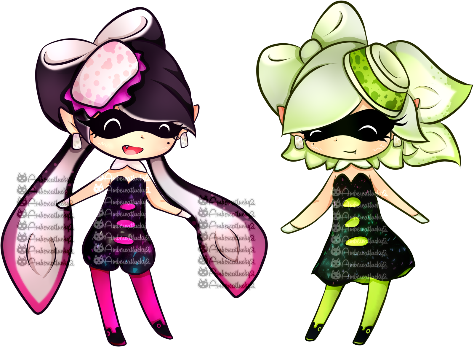 Squid Sisters By Ambercatlucky2 Squid Sisters By Ambercatlucky2 - T-shirt (1600x1170)
