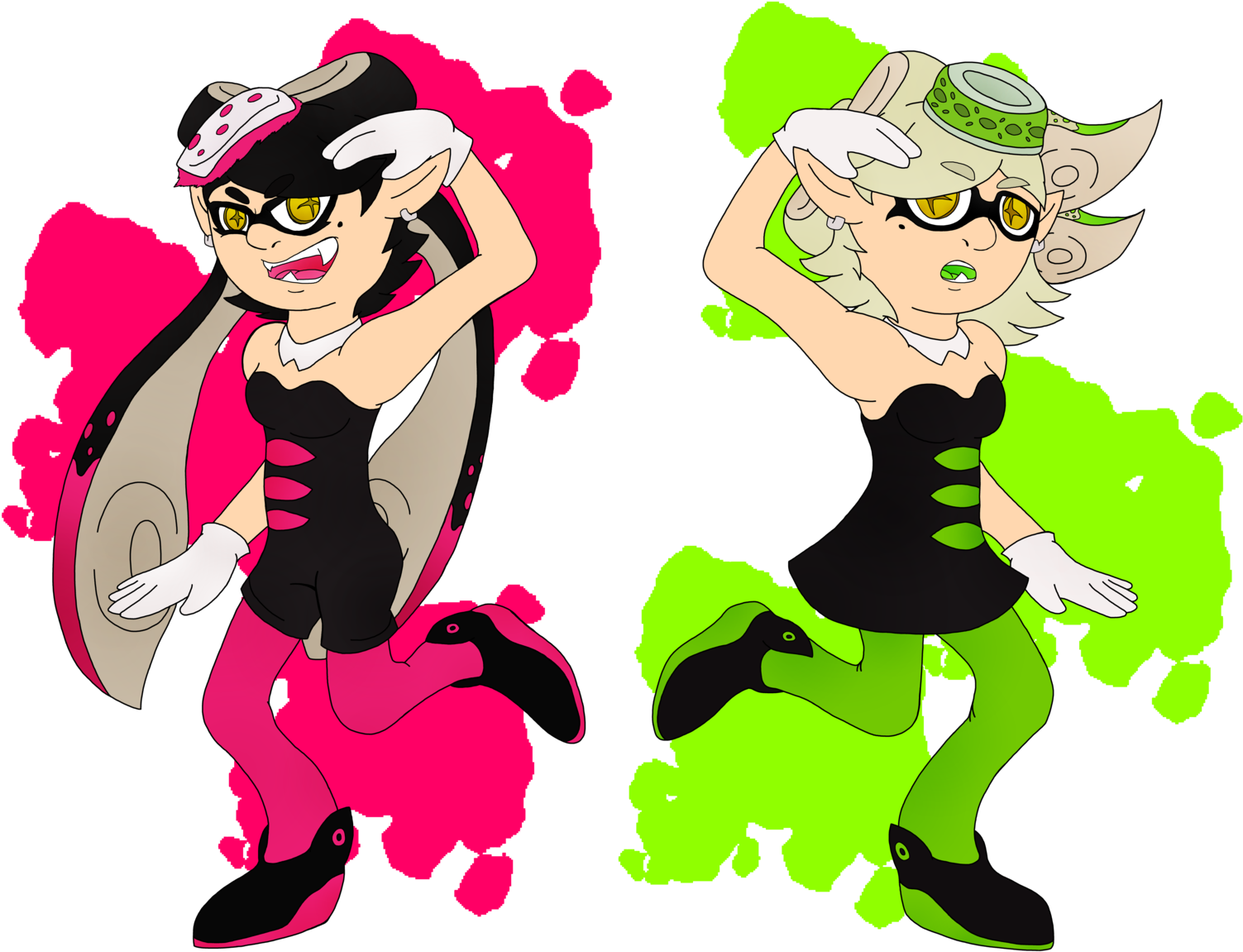 Splatoon Squid Sisters By Lizzietheratcicle Splatoon - Splatoon (1600x1202)