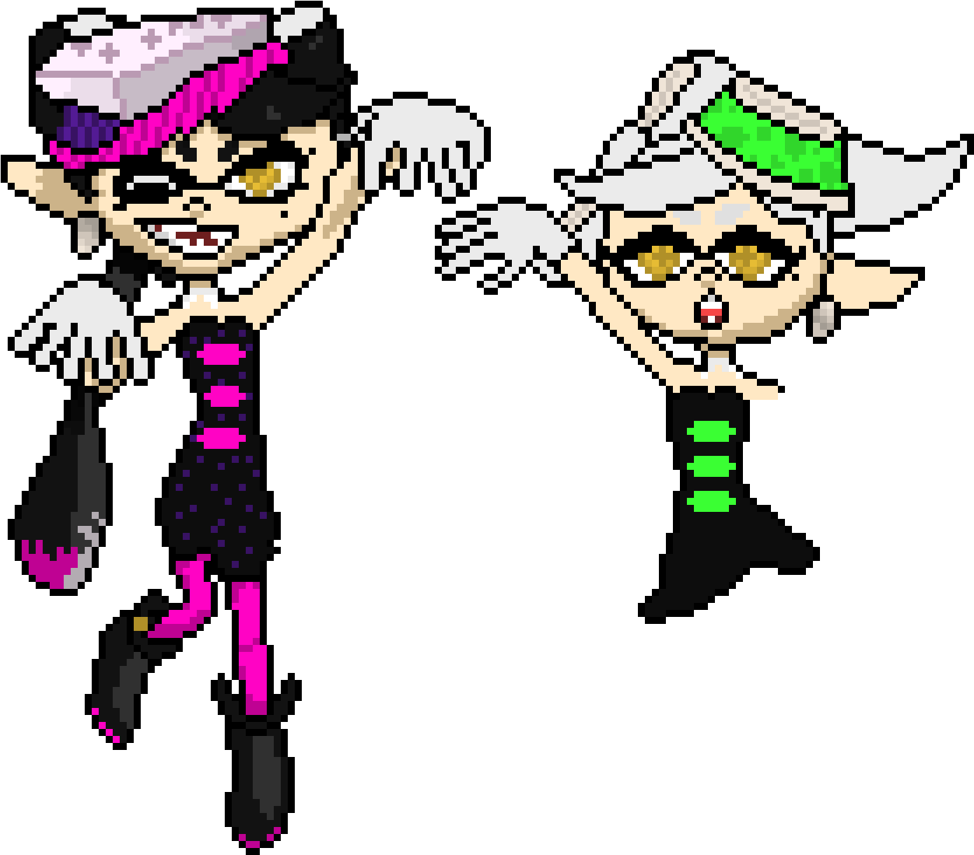 Squid Sisters (callie & Marie) - Callie Squid Sisters Pixel Art (1430x1320)