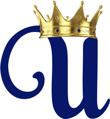 Alfabeto Azul Con Corona Dorada - Corona Sin Fondo Png (453x500)