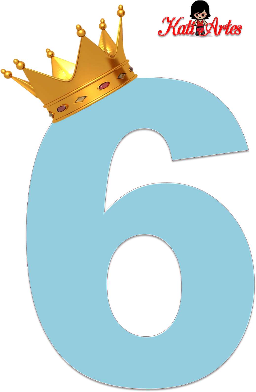 Alfabeto De Números Azul Claro Con Coronas - Numeros Con Corona Png (1060x1600)