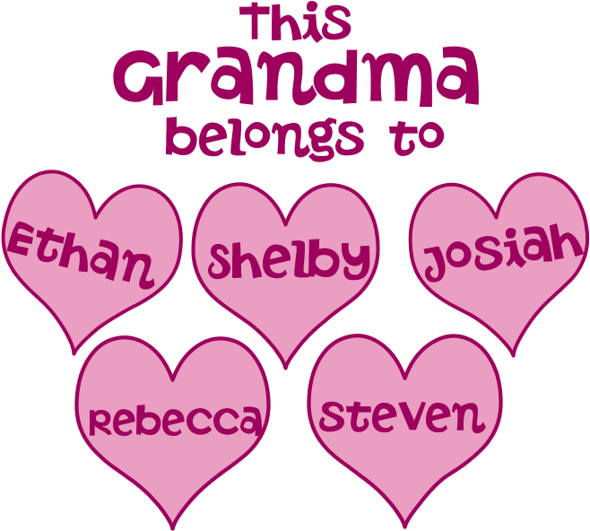 Personalized Grand Kids Hearts Shower Curtain - Cafepress Personalized Grand Kids Hearts Throw Pillow (700x700)
