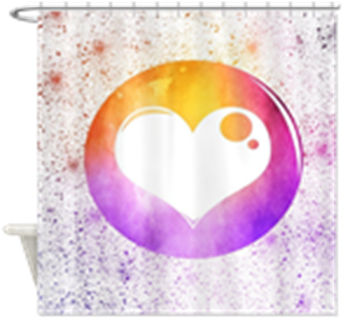 Watercolor Heart Design 10 Shower Curtain> Abstract - Heart (350x350)