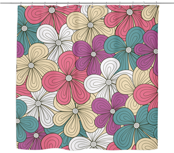 Vibrant Flowers Shower Curtain 70 X - Hawaiian Hibiscus (580x580)
