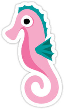 Cute Seahorse Png Clipart - Pink Seahorse Clipart (375x360)