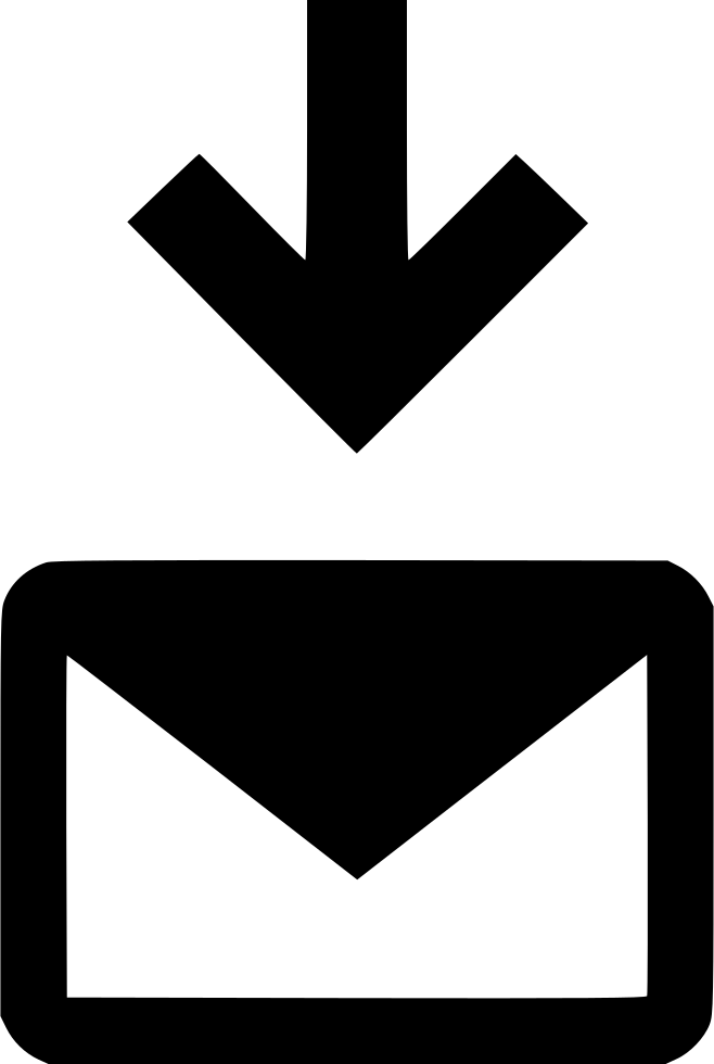 Email Mail Arrow Down Attachment Point Communication - Sign (658x980)