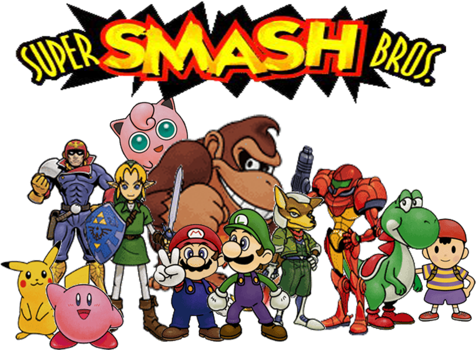 Super Smash Bros Logo - Super Smash Bros 64 Art (1097x729)