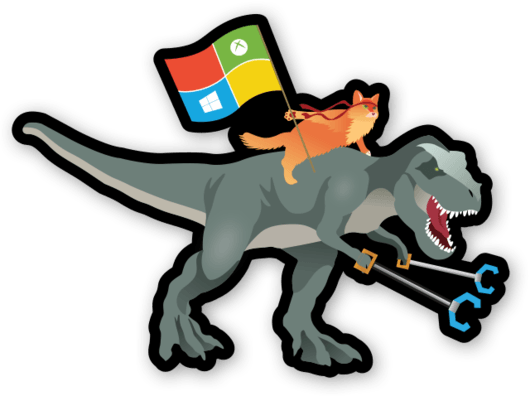 Windows Ninja Cat T-rex - Ninja Cat T Rex (530x396)